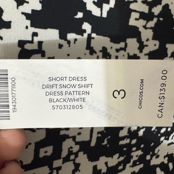Chico's Drift Snow Black And White Dress Size XL - Picture 5 of 6